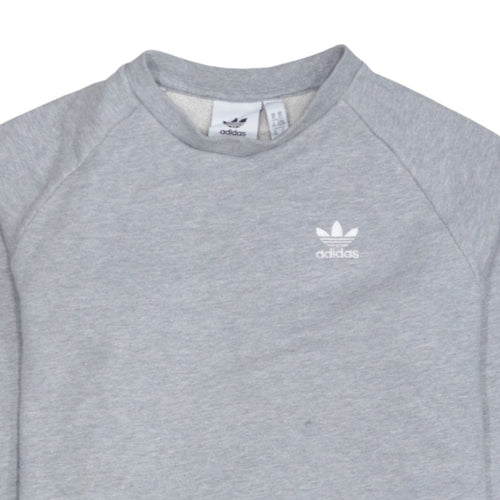 adidas Men's Grey XS Pullover Logo Sweatshirt