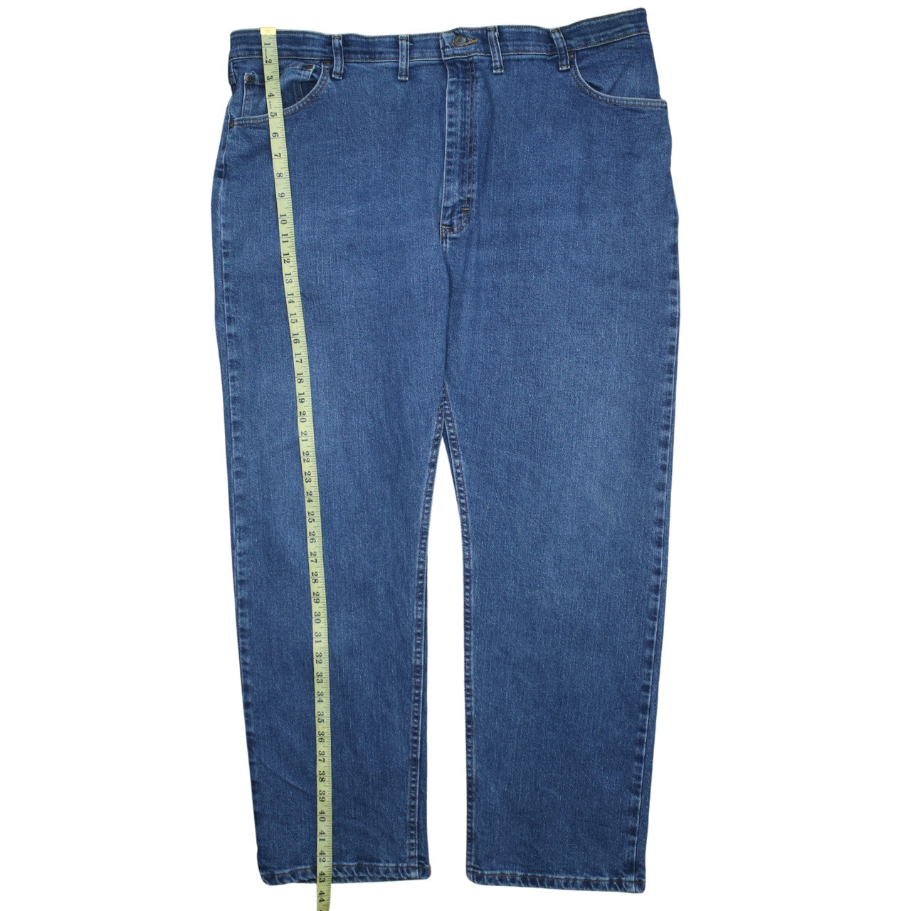 Wrangler Men Blue 44x30 Regular Fit Straight Denim Jeans