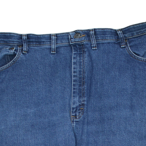 Wrangler Men Blue 44x30 Regular Fit Straight Denim Jeans