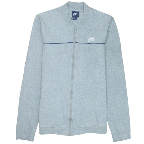 Nike Women Grey Full Zip Sweatshirt Small Cotton Casual