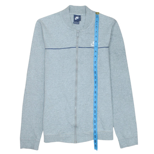 Nike Women Grey Full Zip Sweatshirt Small Cotton Casual