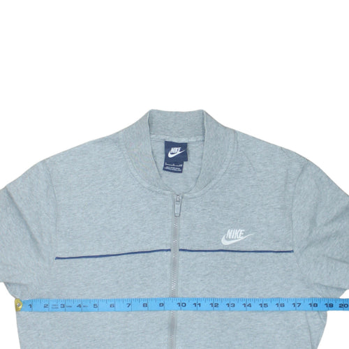 Nike Women Grey Full Zip Sweatshirt Small Cotton Casual