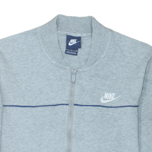 Nike Women Grey Full Zip Sweatshirt Small Cotton Casual