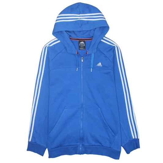 Adidas Men's Blue XL Full Zip Hoodie Fleece Sportswear Essentials
