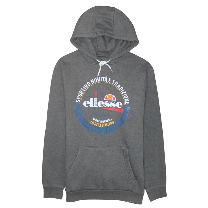 Ellesse Men's Grey Pullover Hoodie Size M Graphic Logo Sportswear