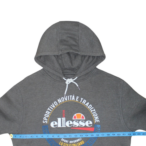 Ellesse Men's Grey Pullover Hoodie Size M Graphic Logo Sportswear