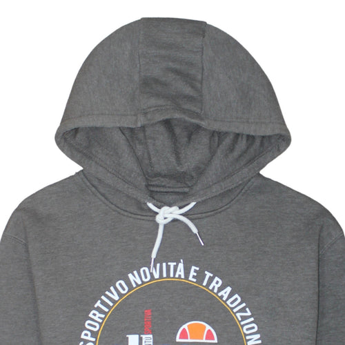 Ellesse Men's Grey Pullover Hoodie Size M Graphic Logo Sportswear