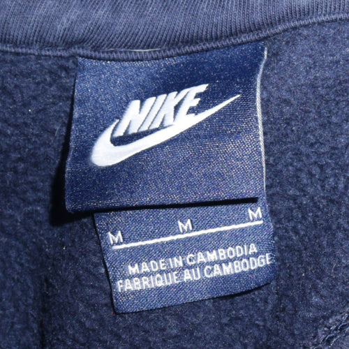 Nike Men's Blue Pullover Hoodie M Logo Fleece Sweatshirt