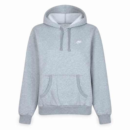 Front view of Nike Women’s Grey XL Pullover Hoodie Jumper Classic Logo Sweatshirt