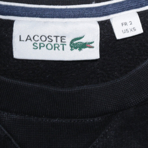 Lacoste Sport Womens Black XS Pullover Sweatshirt Cotton Blend