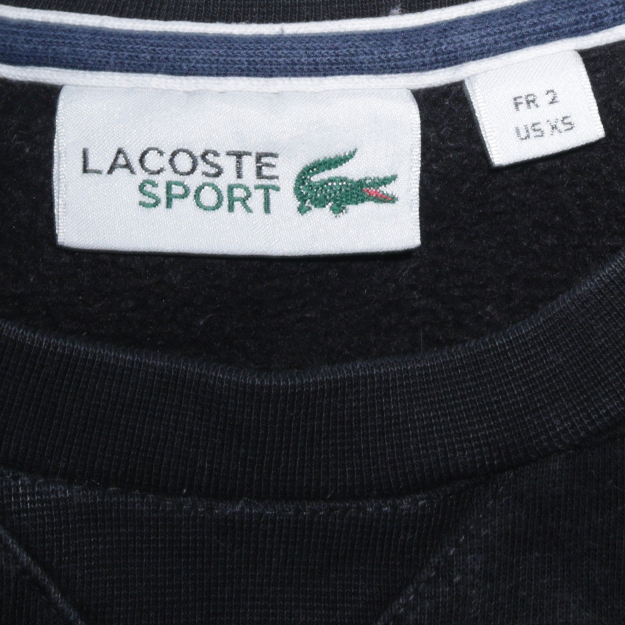 Lacoste Sport Womens Black XS Pullover Sweatshirt Cotton Blend
