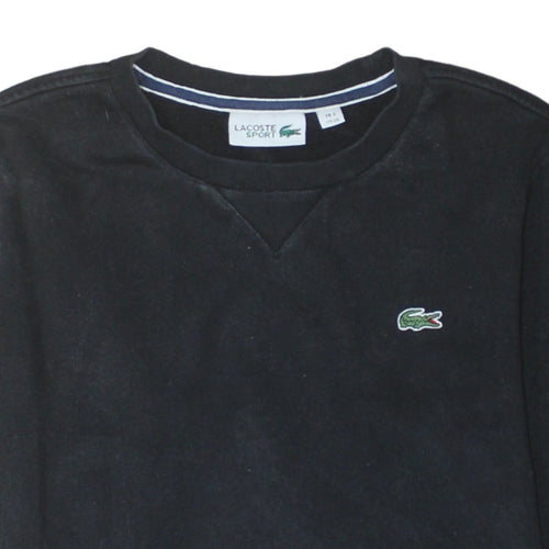 Lacoste Sport Womens Black XS Pullover Sweatshirt Cotton Blend