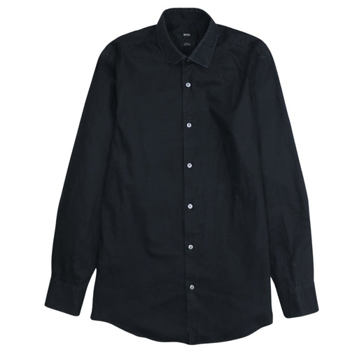 Hugo Boss Men's Black Slim Fit Long Sleeve Easy Iron Shirt Size 38