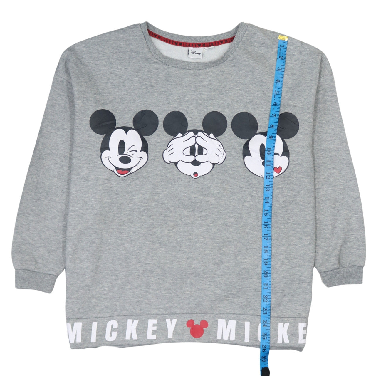 Disney Women Grey Mickey Mouse Graphic Pullover Sweatshirt L