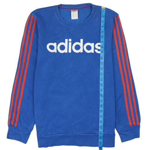Adidas Men's Blue Pullover Sweatshirt S Crew Neck Logo Sports