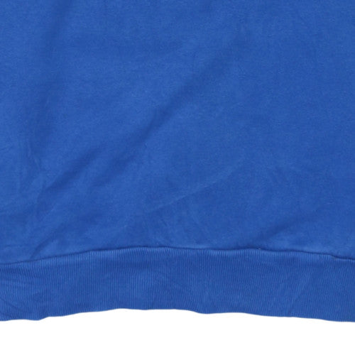 Adidas Men's Blue Pullover Sweatshirt S Crew Neck Logo Sports