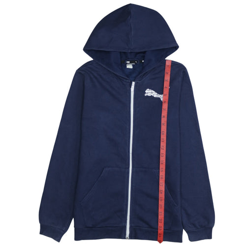 Puma Boys Navy Blue Full Zip Hoodie Size 14-15 Years Cotton Blend