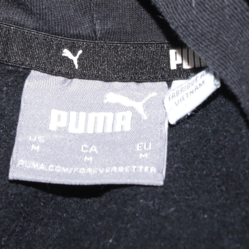 Puma Mens Black Pullover Hoodie M Logo Fleece Sportswear