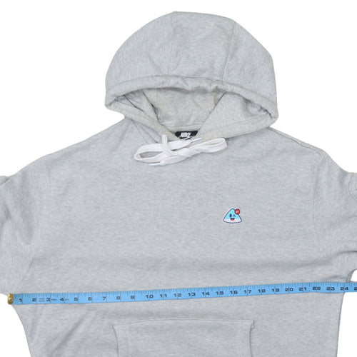 Nike Men's Grey Pullover Hoodie L Embroidered Graphic Cotton