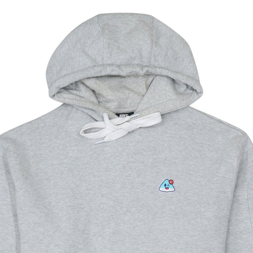 Nike Men's Grey Pullover Hoodie L Embroidered Graphic Cotton