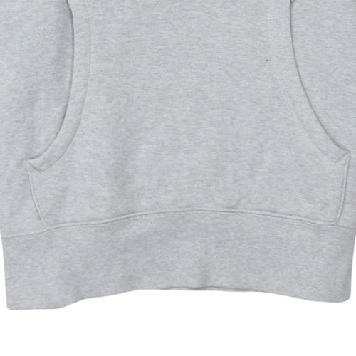 Nike Men's Grey Pullover Hoodie L Embroidered Graphic Cotton