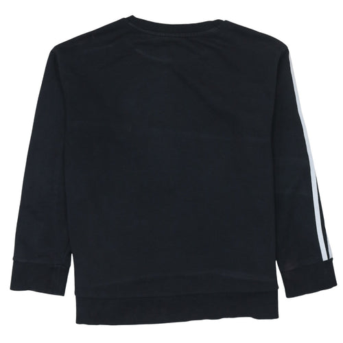 Adidas Womens Black Crew Neck Pullover Sweatshirt Size 10 UK