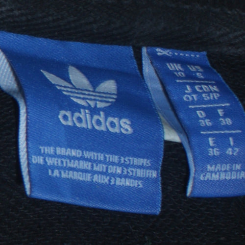 Adidas Womens Black Crew Neck Pullover Sweatshirt Size 10 UK