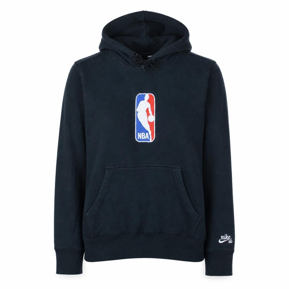 Front view of Nike SB women’s black xs pullover hoodie nba logo cotton blend