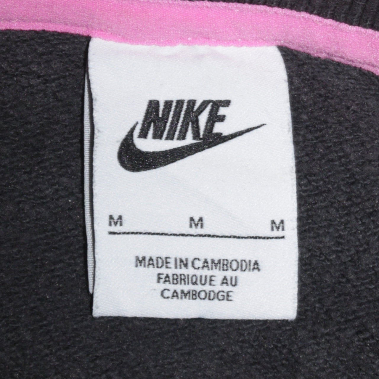 Nike Womens Black Pink Logo Crew Neck Pullover Sweatshirt M