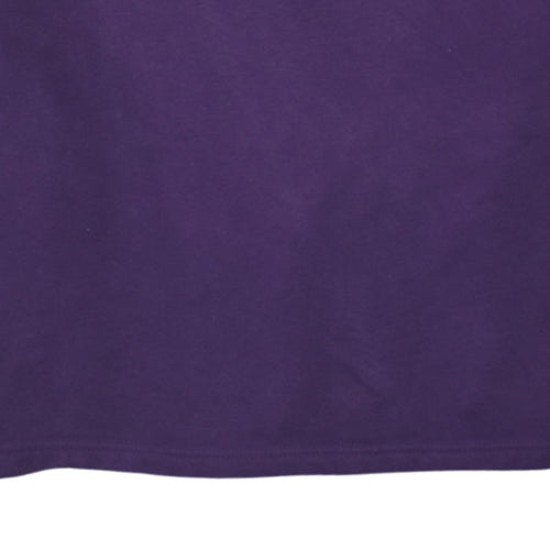 Puma Womens Purple Gold Logo Sweatshirt Size S Crew Neck Glitter Trim
