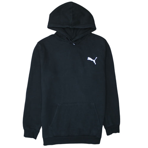 Puma Men's Black Pullover Hoodie S Fleece Logo Sportswear