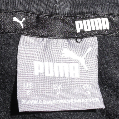 Puma Men's Black Pullover Hoodie S Fleece Logo Sportswear