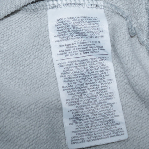 Nike Men's Grey Pullover Hoodie M Regular Fit Sportswear