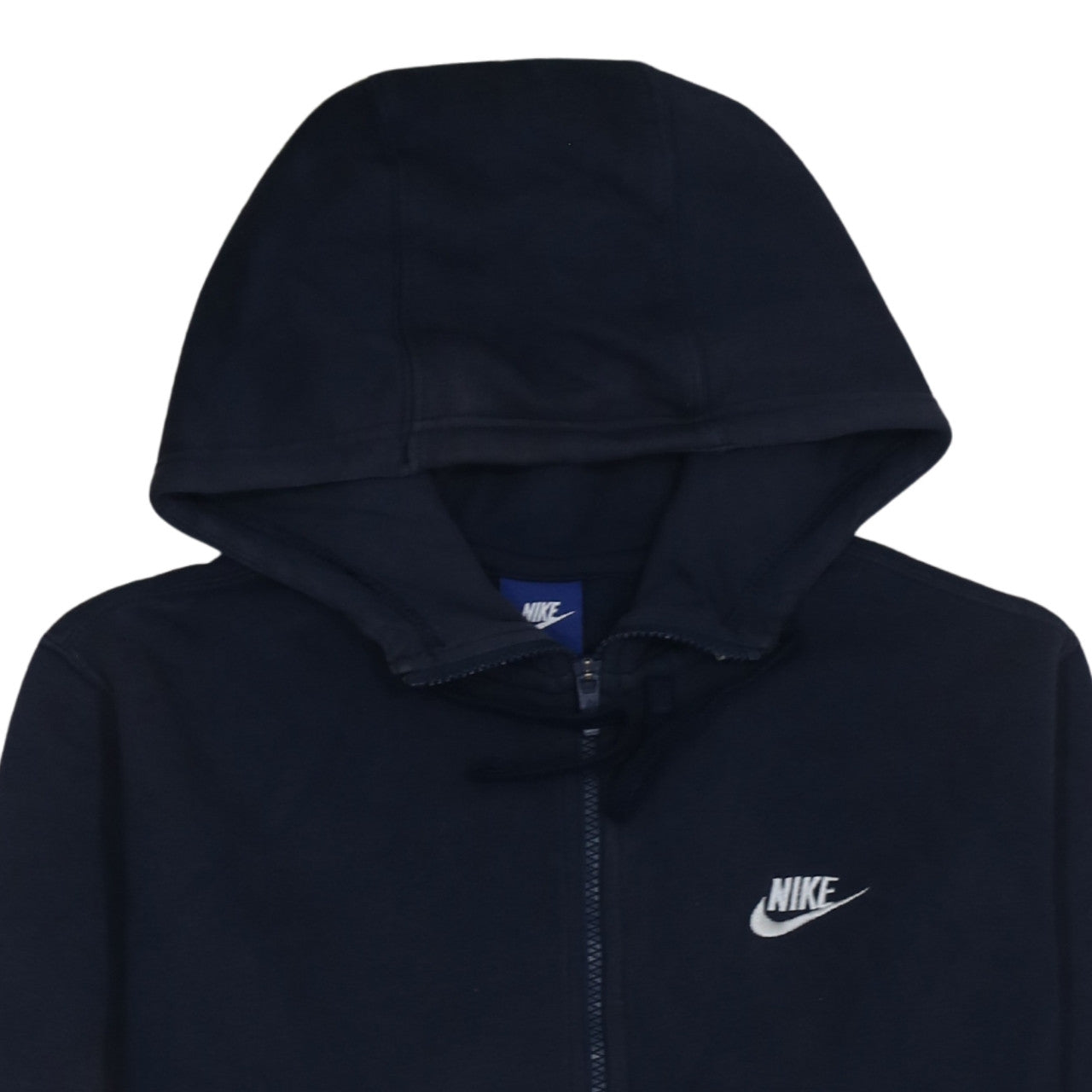 Nike Men's Blue Full Zip Hoodie L Logo Fleece Sweatshirt