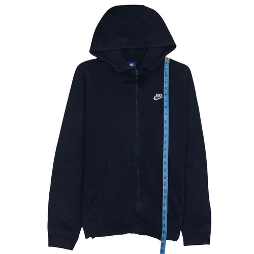 Nike Men's Blue Full Zip Hoodie L Cotton Blend Fleece
