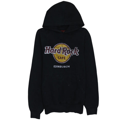 Hard Rock Cafe Men’s Black Pullover Hoodie Medium Edinburgh Logo