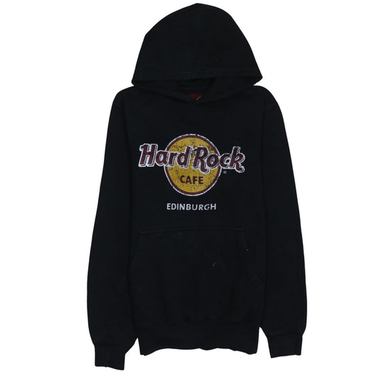 Hard Rock Cafe Men’s Black Pullover Hoodie Medium Edinburgh Logo