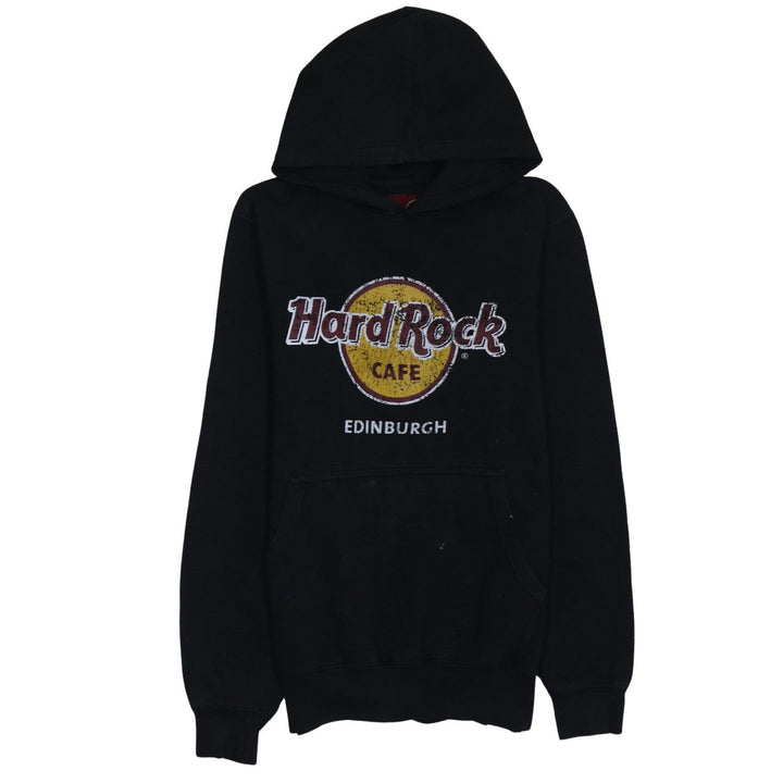 Hard Rock Cafe Men’s Black Pullover Hoodie Medium Edinburgh Logo