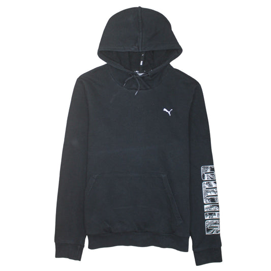 Puma Boys Black Pullover Hoodie Large Cotton Blend Casual Sportswear