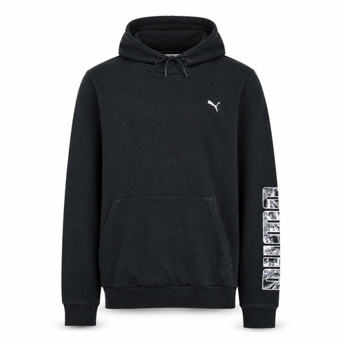 Puma Boys Black Pullover Hoodie Large Cotton Blend Casual Sportswear