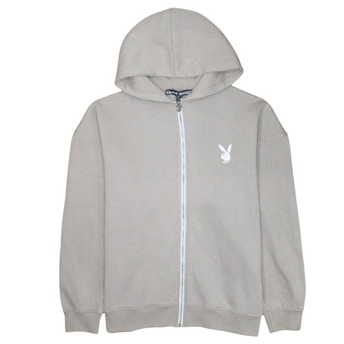 Playboy x Missguided Women's Beige Full Zip Hoodie Size M