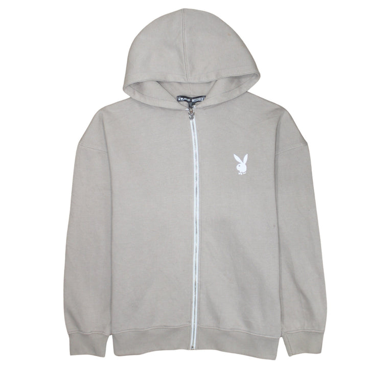 Playboy x Missguided Women's Beige Full Zip Hoodie Size M