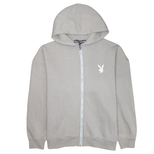 Playboy x Missguided Women's Beige Full Zip Hoodie Size M