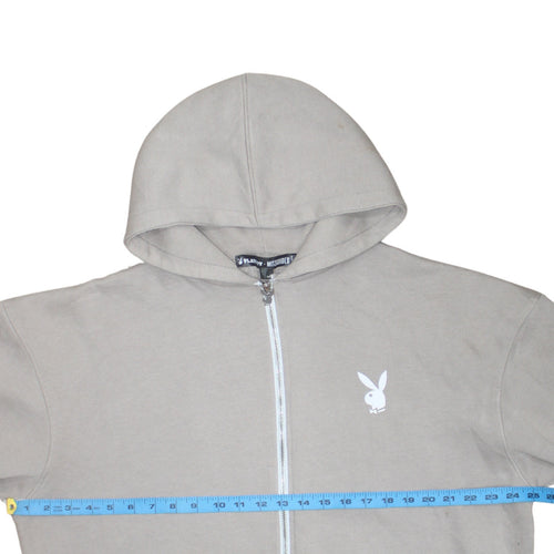 Playboy x Missguided Women's Beige Full Zip Hoodie Size M