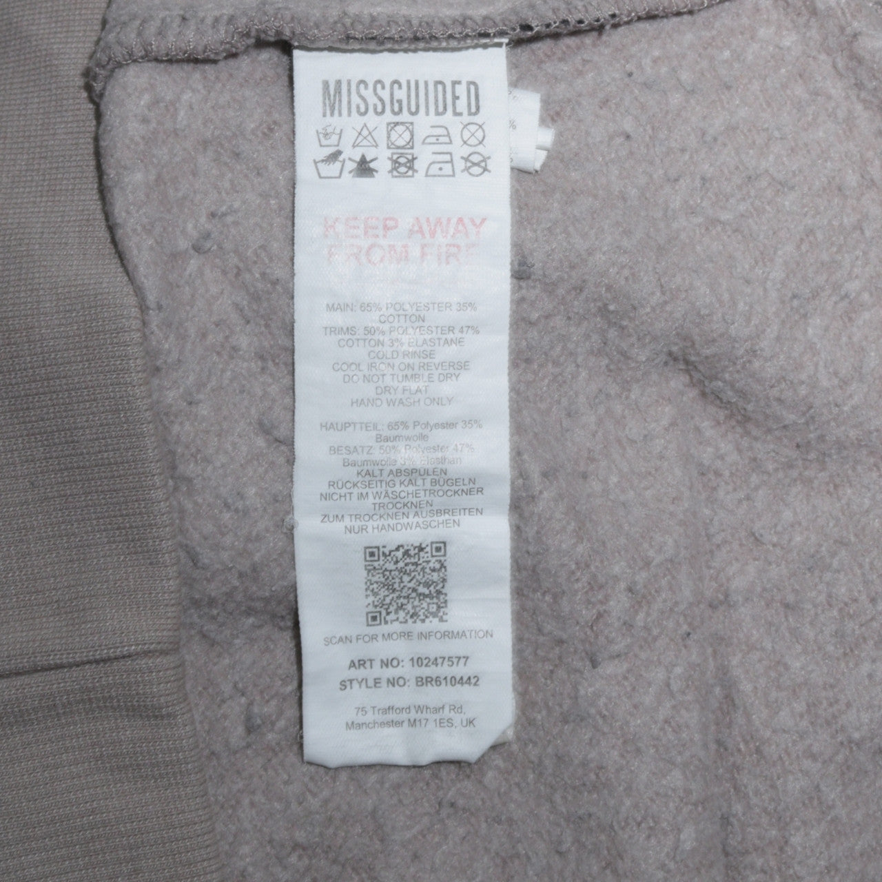 Playboy x Missguided Women's Beige Full Zip Hoodie Size M