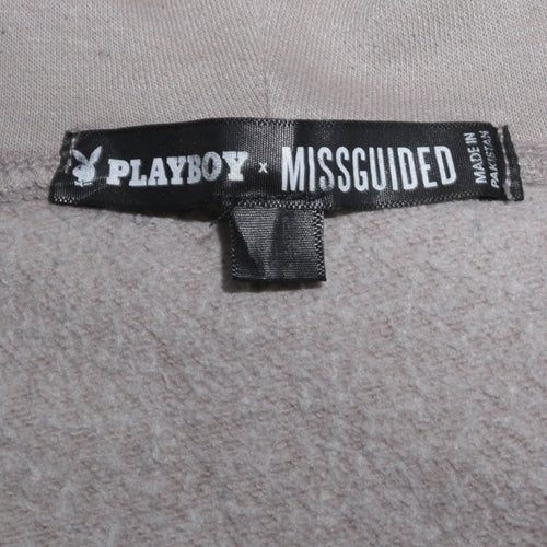 Playboy x Missguided Women's Beige Full Zip Hoodie Size M