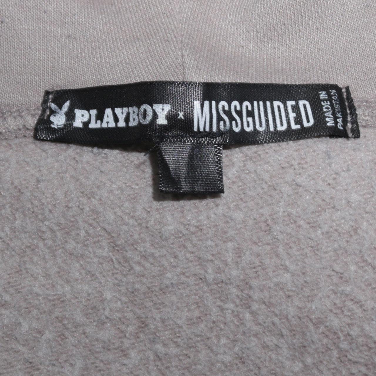 Playboy x Missguided Women's Beige Full Zip Hoodie Size M