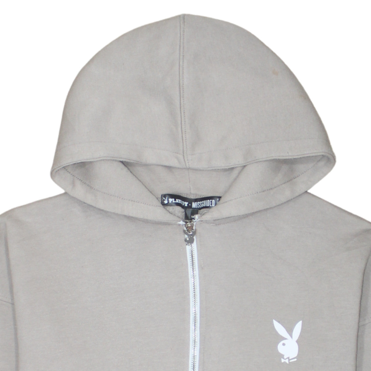 Playboy x Missguided Women's Beige Full Zip Hoodie Size M