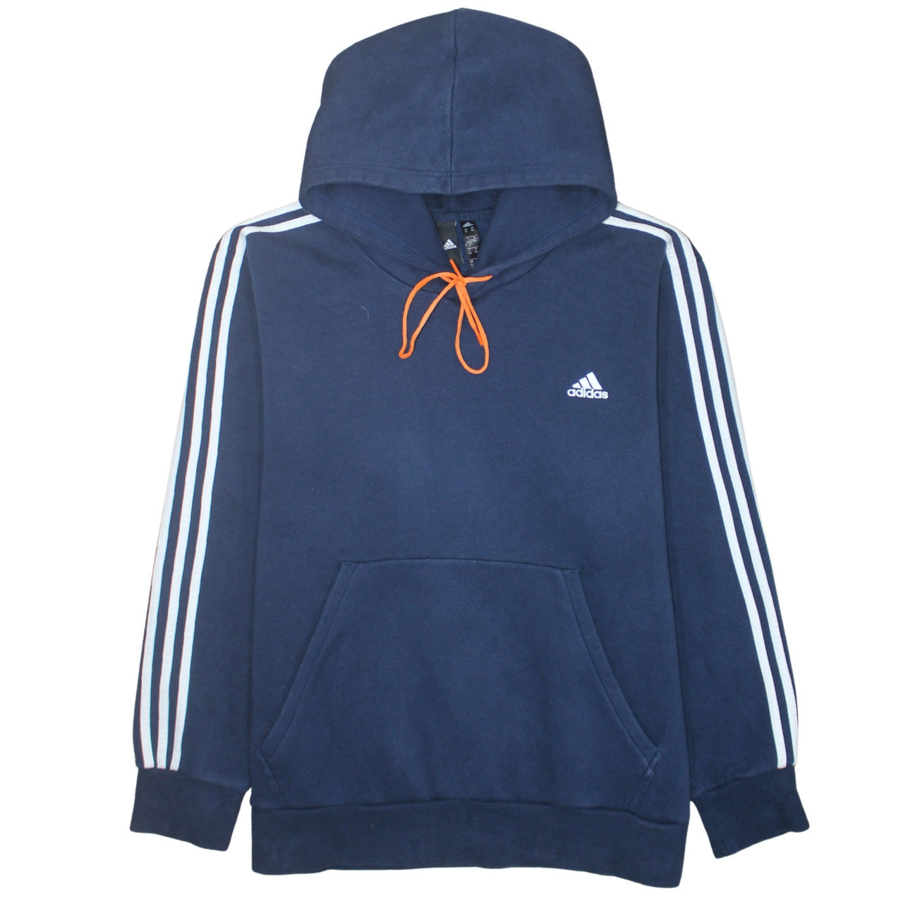 Adidas Mens Blue 2XL Pullover Hoodie Logo Sportswear Fleece