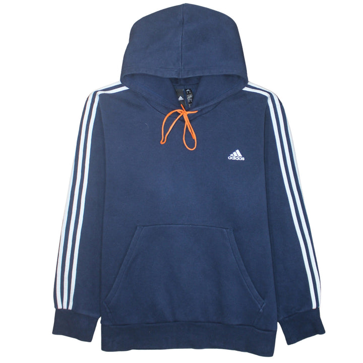 Adidas Mens Blue 2XL Pullover Hoodie Logo Sportswear Fleece